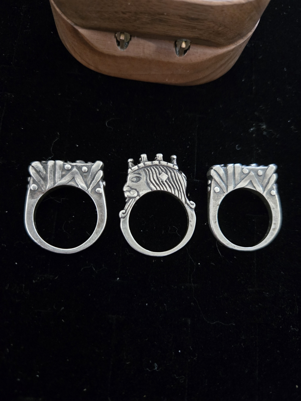 Vintage HEAVY Taxco Modernist Puzzle/Stack Ring Set Sterling Sz 9 Aprox 32 Grams